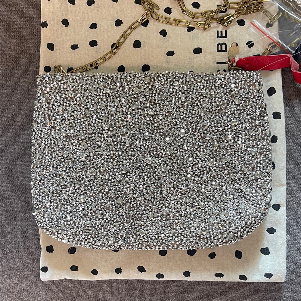 Clare V Estelle- Silver Clutch with Gold Chain - Picture 3 of 4